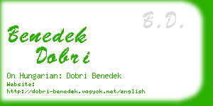 benedek dobri business card